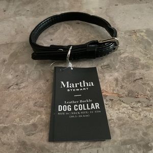 MARTHA STEWART Vegan Leather Adjustable Dog Collar 12” - 15” Neck